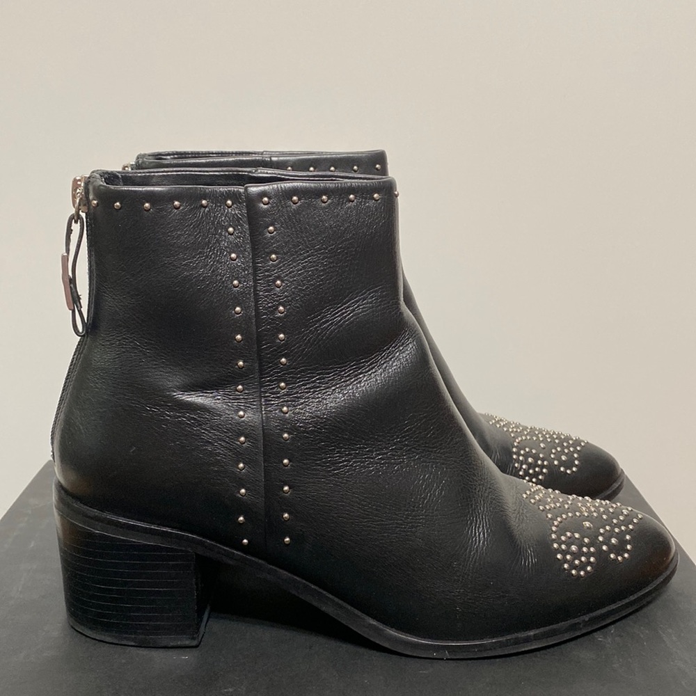 Dune “Queenie” Leather Studded Boots - Picture 3 of 15